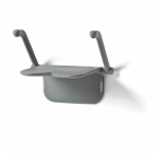Asiento de ducha Relax - con apoyabrazos, volcan gris