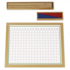 Tablero de tiras para restas en marco de madera