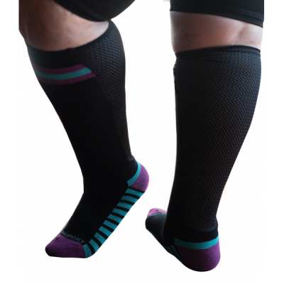 Calcetín deportivo con panel de malla - negro / violeta 41 - 43