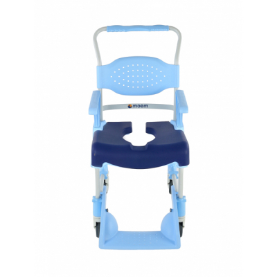 Silla de ducha y aseo móvil - asiento abierto suave