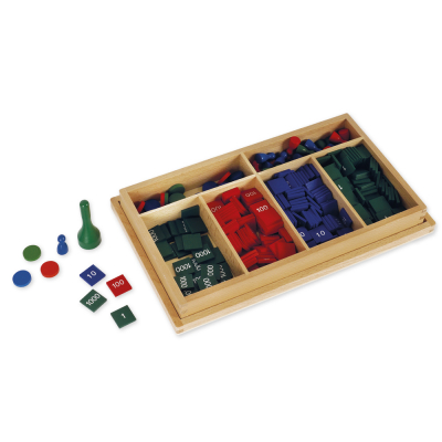 Juego de fichas, juego completo, 344 piezas en caja de madera