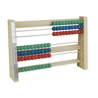 Ábaco Montessori de RE-Wood, 7 filas, 7 dígitos