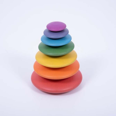 Discos de madera lisa - De colores - Juego de 7