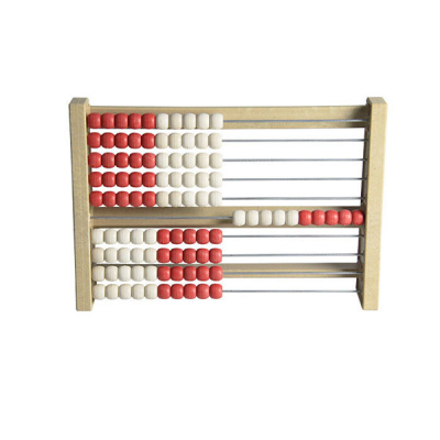 Re-Wood - Cálculo rack hasta 100 individuales con cambio de color - Rojo - Blanco - Perlas - Ábaco