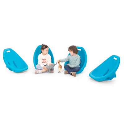 silla mecedora de suelo - Grande Azul - Set de 4