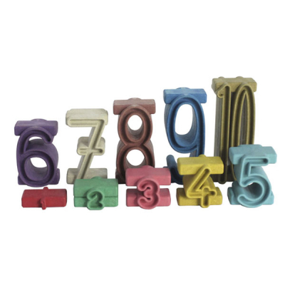 Pila de números "Número sobre número", 34 piezas, colores Montessori